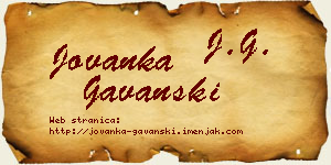 Jovanka Gavanski vizit kartica